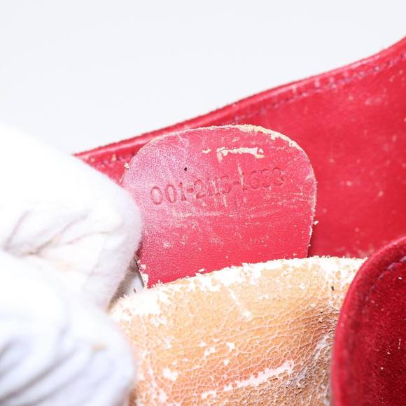 GUCCI Bamboo Shoulder Bag Suede 2way Red Gold 001 2113 1638 Auth 85477 - Picture 12 of 16